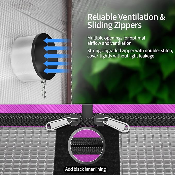 ATOUR 4x2 Grow Tent, 48"x24"x60''High Reflective Mylar 1680D Hydroponic Grow Tents, Waterproof Grow Tent with Double Cleart Observation Door and Floor Tray, for Indoor Plant Growing