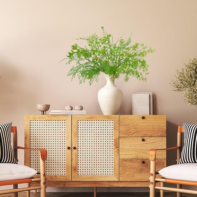 8PCS Artificial Greenery Stems,35''Faux Greenery Eucalyptus Fern Stems Picks for Floral Arrangements with 8 Kinds of Fake Plastic Plants Table Vase Filler Decor for Farmhouse Indoor Outdoor