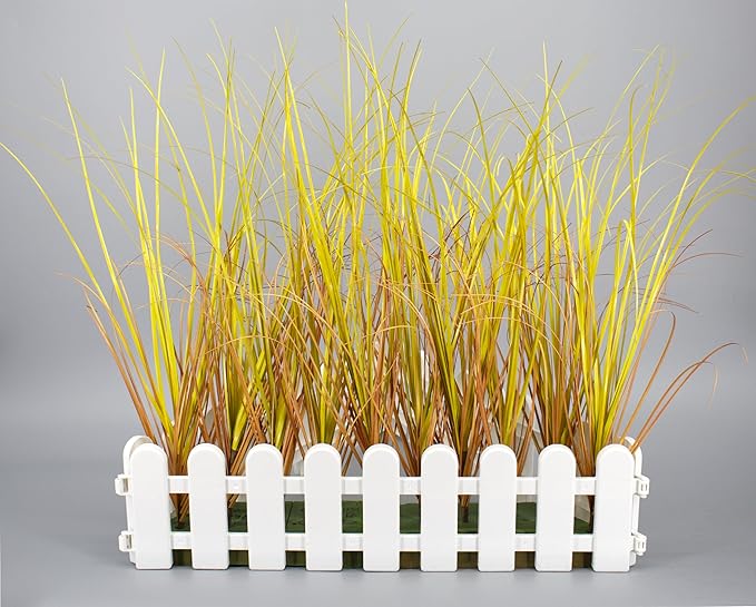 10PCS Artificial Plants Outdoor,Artificial Shrubs Fake Tall Grass,Artificial Faux Greenery Stems,Fake Leaves Artificial Grass Plant Onion Grass UV Resistant for Indoor Decor (10, Brown)