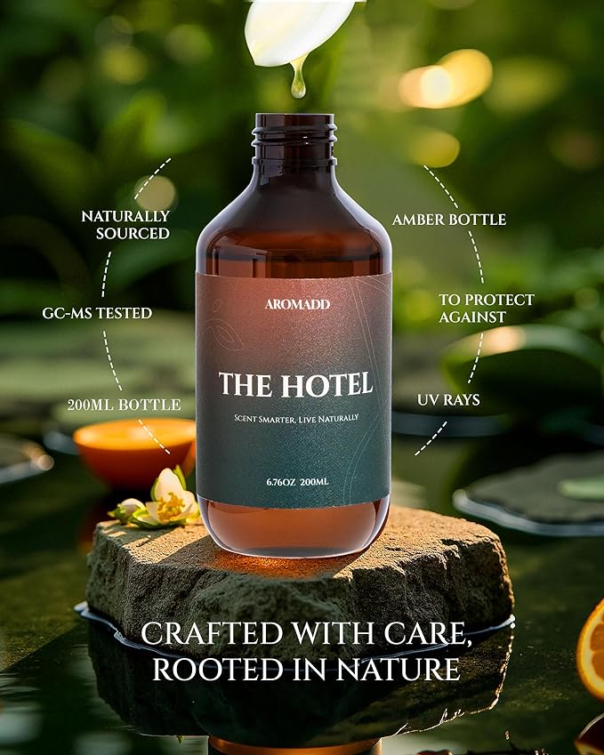 Aromadd Hotel Scents Diffuser Oil The Hotel, Luxury Essential Oils for Waterless Diffuser, Aromatherapy Hotel Diffuser Oil for Home & Office, Long-Lasting Air Freshener - 6.76 fl oz (200 mL)