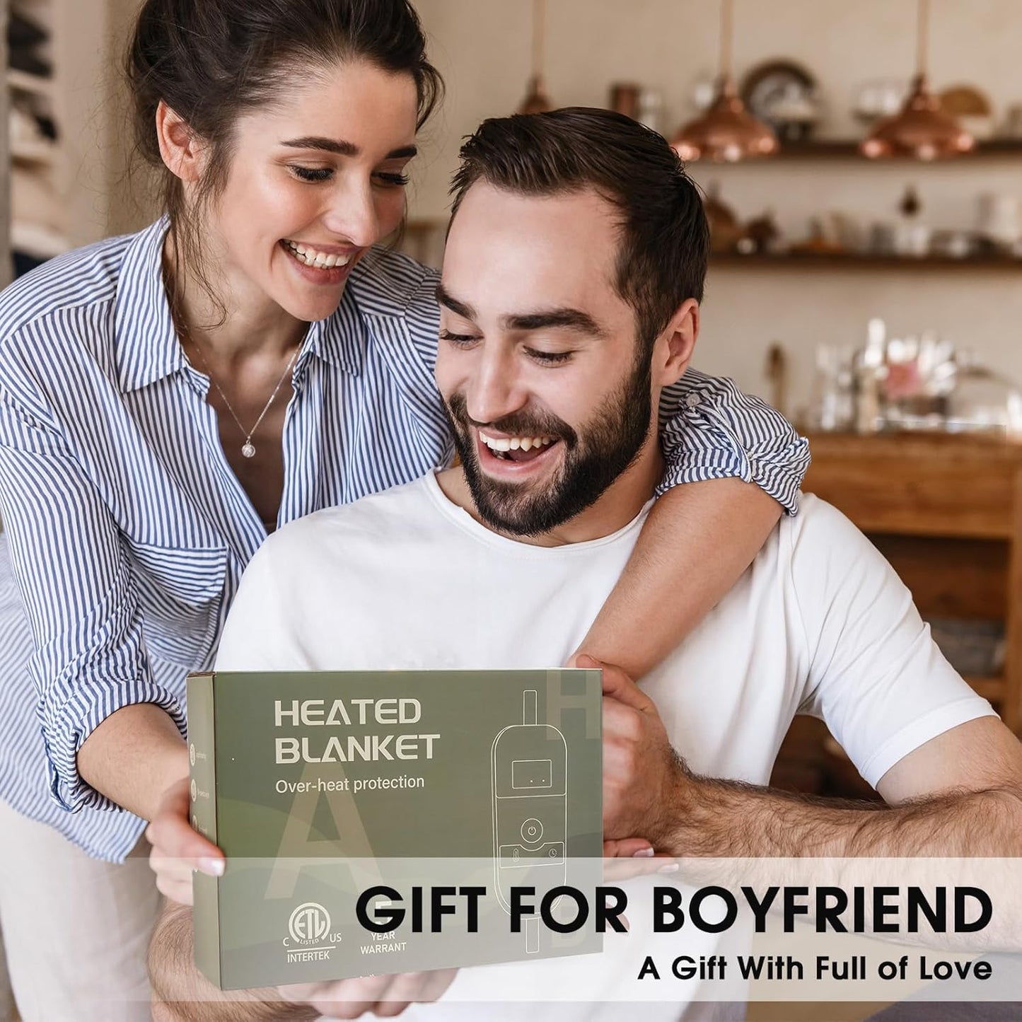 Black Heated Blanket Electric Throw, 50X60 Heating Throw with 10 Heats Levels & 8 Hours Auto Off, Plaid Soft Sherpa Blankets Warmer Gifts for Men Dad Boys Home Decor for Living Room Bedroom Office