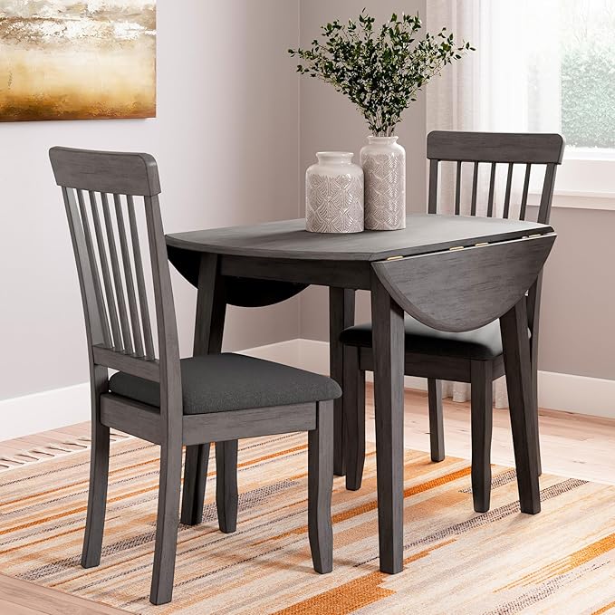 Signature Design by Ashley Shullden Casual Dining Room Side Chair with Spindle Back, 2 Count, Gray