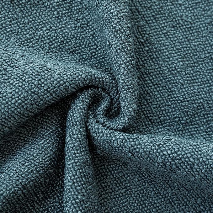 Foindtower Set of 2, Decorative Textured Boucle Throw Pillow Covers Accent Solid Pillow Cases Neutral Cozy Couch Cushion Case for Chair Sofa Bedroom Living Room Home Decor 26x26 Inch Misty Blue