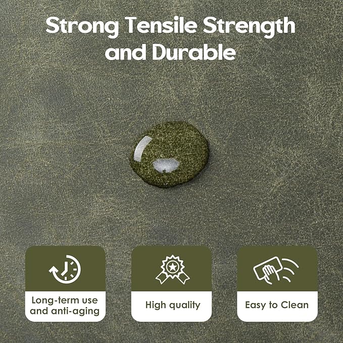 Leather Recliner Chair, Pushback Recliner with Adjustable Backrest Footrest, Mid Modern Reclining Chair with Overstuffed Arms Lumbar Support for Reading, Living Room, Green