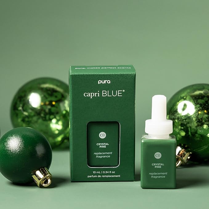 Capri Blue Pura Smart Home Plug-in Diffuser Refills – Includes 2 Capri Blue Pura Refills for Plug In Diffusers for Home - Long Lasting Luxury Scents - Crystal Pine (Pack of 2)