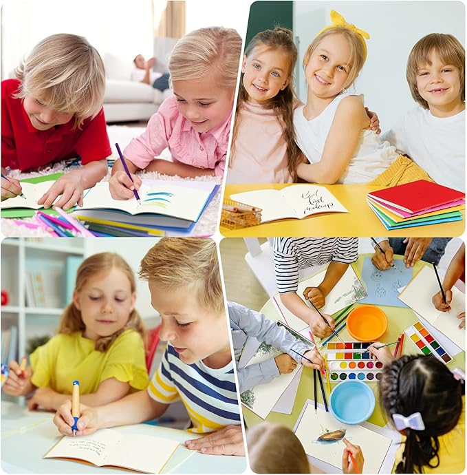 Thenshop 150 Pack Mini Notebooks Bulk Small Notepad Unlined Journals Pocket Blank Sketchbooks Kids Students Gifts Back to School Supplies 4 x 4 Inch 24 Sheets(Multicolor)