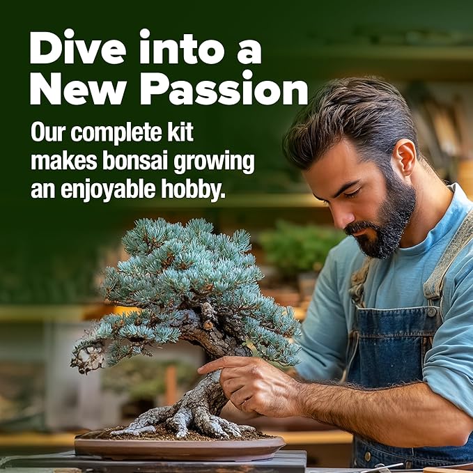 Bonsai Tree Kit 𝗨𝗦𝗔 Gifts for Men & Women - Grow 4 Bonsai Trees - Unique Gardening Crafts for Adults, DIY Hobbies for Plant Lovers & Gardeners - Unusual Christmas Gift Ideas for Mom & Dad