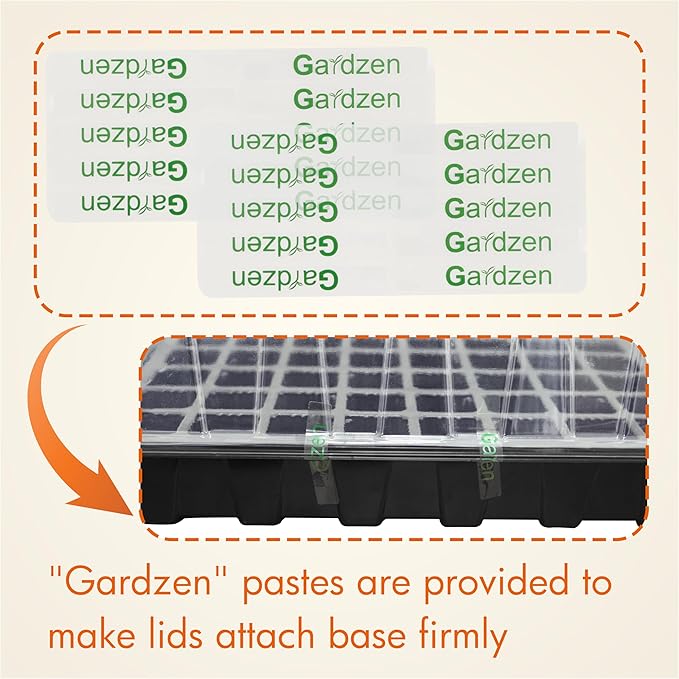 Gardzen 10-Set Garden Propagator Set, Seed Tray Kits with 400-Cell, Seed Starter Tray with Dome and Base 15" x 9" (40-Cell Per Tray)