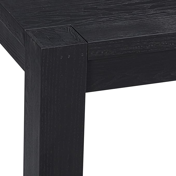 NTC Block 71 Inch Modern Farmhouse Dining Table, Rectangular Dinner Table for Dining Room, Living Room Furniture, Effortless Assembly, Burnt Black