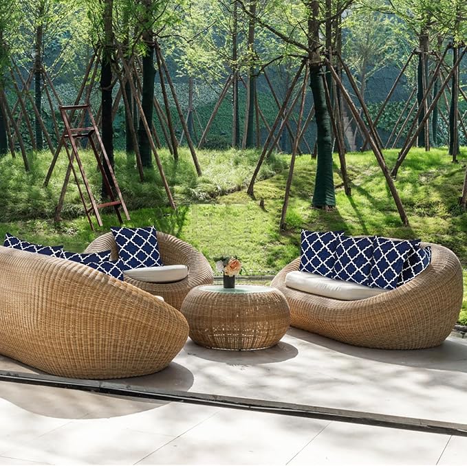 JMGBird Outdoor Pillows, Water Resistance Throw Pillows with Inserts,18x18 Inch,Pack of 2