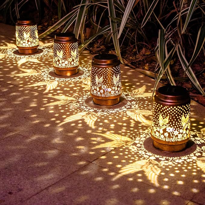 Christmas Gifts for Women, 2 Pack Hummingbird Birthday Gifts for Women Mom Grandma Solar Lanterns Outdoor Waterproof Garden Decor Hanging LED Decorative Light for Patio Yard Lawn Gardening Gifts