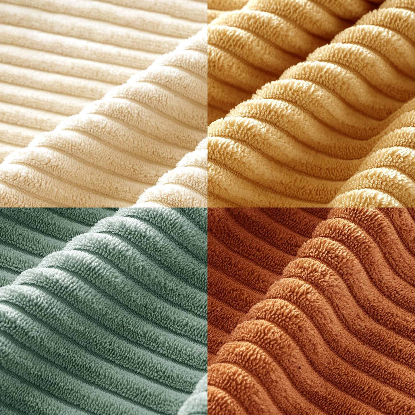 MIULEE Boho Farmhouse Throw Pillow Covers 18x18 Inch Set of 4 Summer Modern Natural Decorative Cushion Covers Soft Corduroy Home Decor for Couch Bed Sofa Living Room Orange Teal Gradient Series