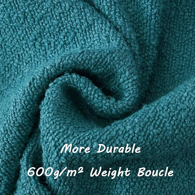 FUTEI Pack of 2 Teal Blue Decorative Throw Pillow Covers 24x24 Inch Soft Cozy Solid Boucle Textured European Cushion Case,Modern Home Decor for Couch Bed Living Room