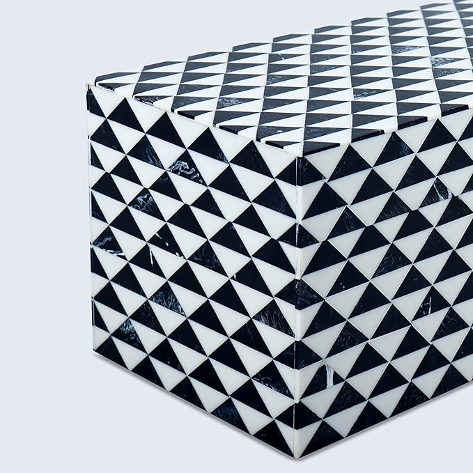 Handicrafts Home Handmade Marquet Prism Collection Decorative Jewelry Box Organizer – Keepsakes, Trinkets, and Home Decor – Antique Coffee Table Storage, Memory Box, Farmhouse Style Decor, 10x5x5