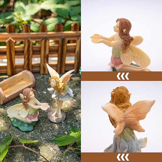 TZSSP 2 Pcs Garden Miniatures Fairies Mini Figurine Fairy Accessories Decor for DIY Kit Ornaments Micro Landscape Micro Landscape Terrarium Ornaments