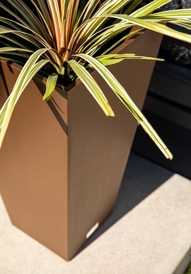 Veradek V-Resin Indoor/Outdoor Taper Planter, 2-Pack (26 inch, Espresso)