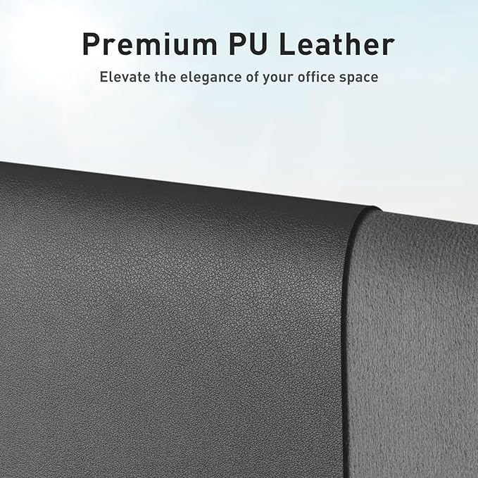 Leather Desk Pad Protector,Mouse Pad,Office Desk Mat, Non-Slip PU Leather Desk Blotter,Laptop Desk Pad,Waterproof Desk Writing Pad for Office and Home (Gray,31.5" x 15.7")
