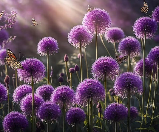 Purple Allium Bulbs for Planting - Easy to Grow Perennial Flowers, Top Size Bulbs, Large Spherical Blooms (20 Bulbs)