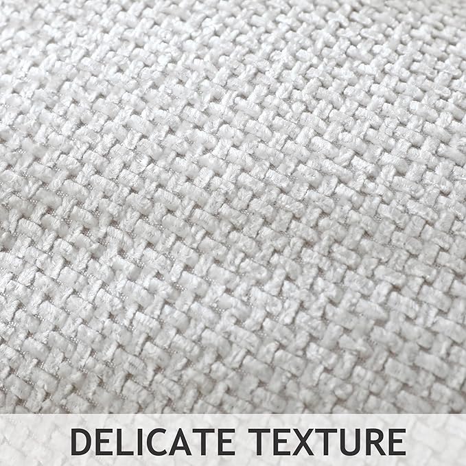 Stellhome Pack of 2 Woven Textured Decorative Throw Pillow Covers Soft Chenille Accent Luxury Cushion Cases for Living Room Couch Bed Sofa Farmhouse Boho Home, 12x20 inch, Light Grey