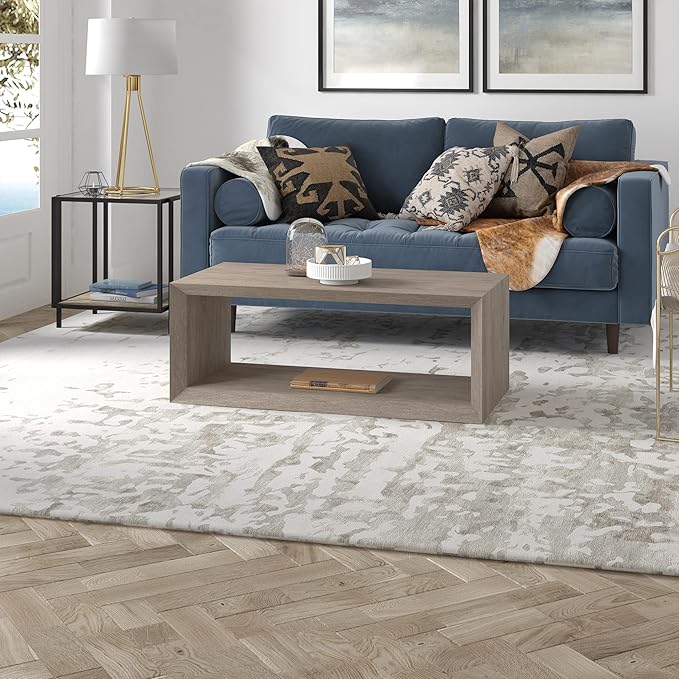 Henn&Hart Osmond Coffee Table, 48" Wide,Grey