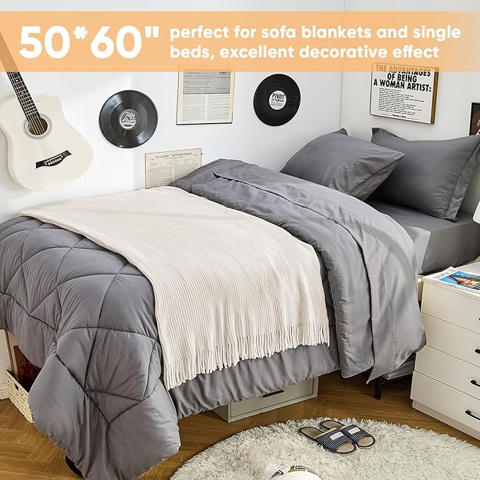 inhand Throw Blanket for Couch Bed,Chunky Chenille Woven Soft Blankets with Tassels,Cozy Boho Farmhouse Fall Winter Decor,Warm for Women,50"x60",Medium Thick-Off White