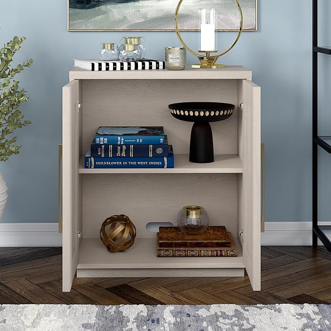 Henn&Hart Tillman Accent Cabinet, 28" Wide, Off-White