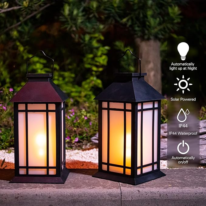 Afirst Solar Lantern Outdoor, Hanging Lights Decorative Outdoor Lighting Waterproof Umbrella Lights for Patio Garden, Table,Party Decor, 2 Pack