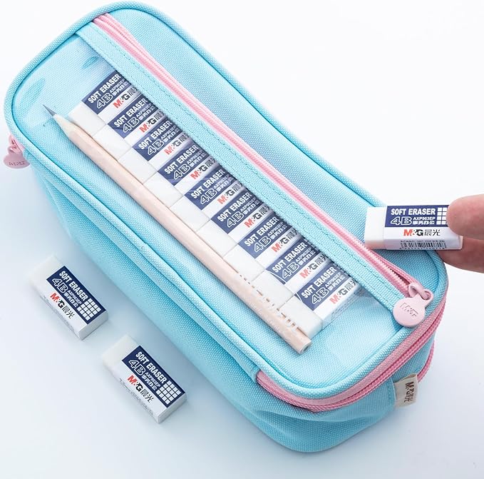 M&G 24 Pack Erasers Pencil Erasers, 4B White Rubber Eraser Rectangular Bulk for Kids School Students Office, Art Erasers for Drawing