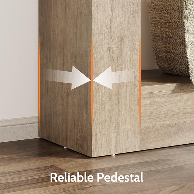 Farmhouse Console Table with Drawer, 47'' Wood Entryway Table with Storage Shelves, Narrow Sofa Table Behind Couch for Living Room, Hallway, Foyer (Gray)