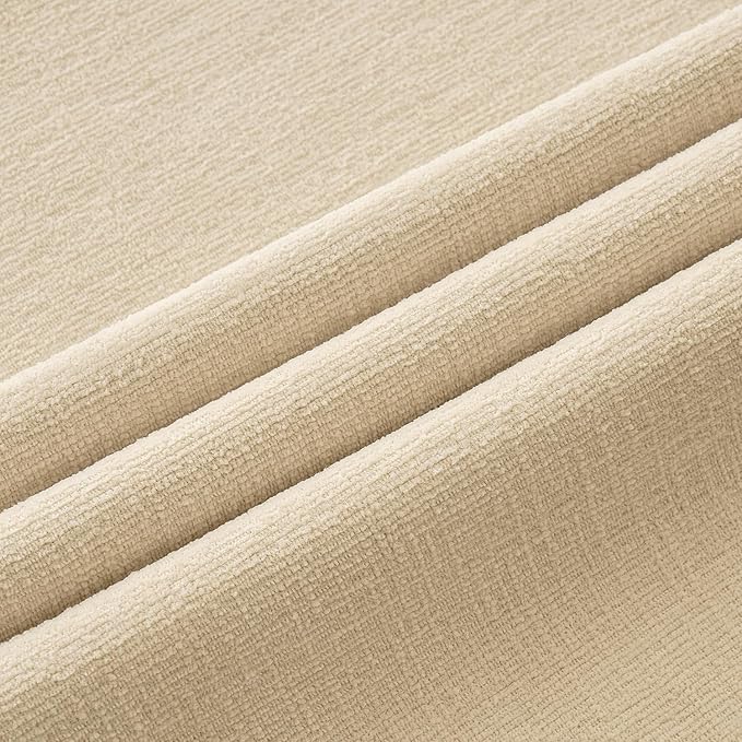 MIULEE Beige Couch Pillow Covers 16x16 Inch, Set of 2 Soft Chenille Decorative Square Throw Pillow Covers Farmhouse for Sofa Living Room Bed