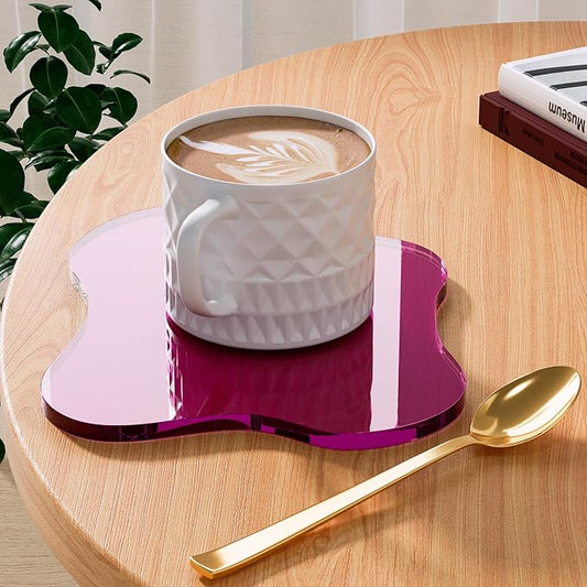 Acrylic Coaster for Desk, Clear Bar Drink Coaster, Clear Cloud Shape Coffee Cup Coaster, Perfect for Tabletop Protection and Accessories Display.
