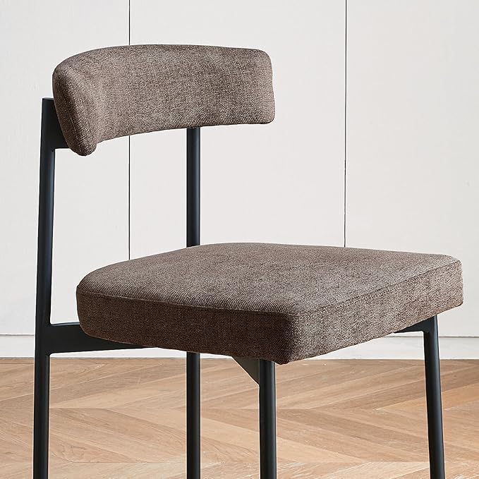 Grey Modern Bar Stools Set of 2, 24 Inch Counter Stools with Curved Backrest, Counter Height Bar Stools for Kitchen Island