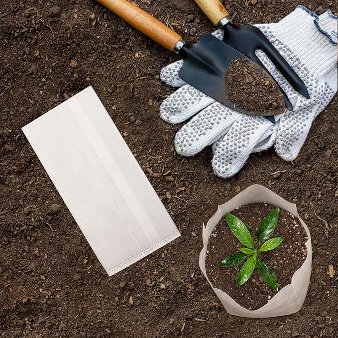 Seedling Nursery Bags, 100pcs 9.8 x 9.8 in Non Woven Fabric Nursery Grow Pouch, Thickened Plant Grow Bags for High Seedling Survival Rate