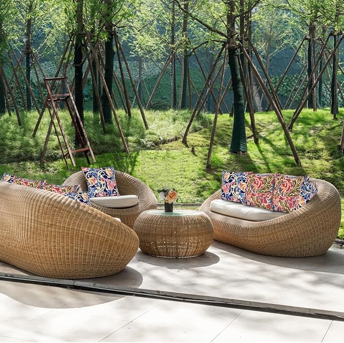 JMGBird Outdoor Throw Pillows Waterproof Set of 2 Patio Pillows 18×18 Inch Decorative Pillow for Bed, Couch, Sofa and Patio Furniture