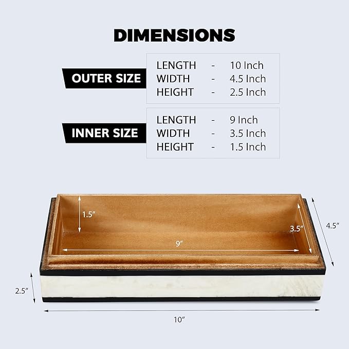 Handicrafts Home Handmade Mono Collection Decorative Jewelry Box Organizer – Keepsakes, Trinkets, and Home Decor – Antique Coffee Table Storage, Memory Box, Farmhouse Style Decor Court, 10x4.5x2.5