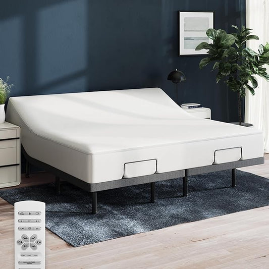Nectar Premier King Adjustable Base & 13” Hybrid Mattress (New) - Head & Foot Incline - Medium Firm Memory Foam & Coils - Cooling Upgrade - 3 Massage Settings - 365-Night Trial & Forever Warranty