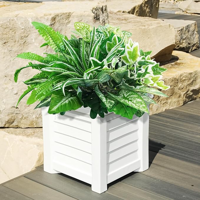 16 Bunches Fake Plants Outdoor UV Resistant Artificial Bushes Green Boxwood Shrubs Faux Plastic Plants Greenery Stems for Spring Outdoor Garden Patio Front Porch Yard Home Decor