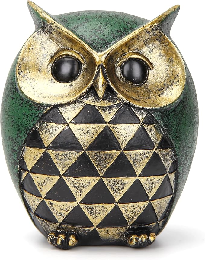 Leekung Owl Statue for Home Decor Accents,Owl Decor for Modern Bathroom Bookshelf Bedroom Mantle Living Room Home Office TV Stand Shelf Boho Decorations,Retro Decor Small Bird Items Gift for Women