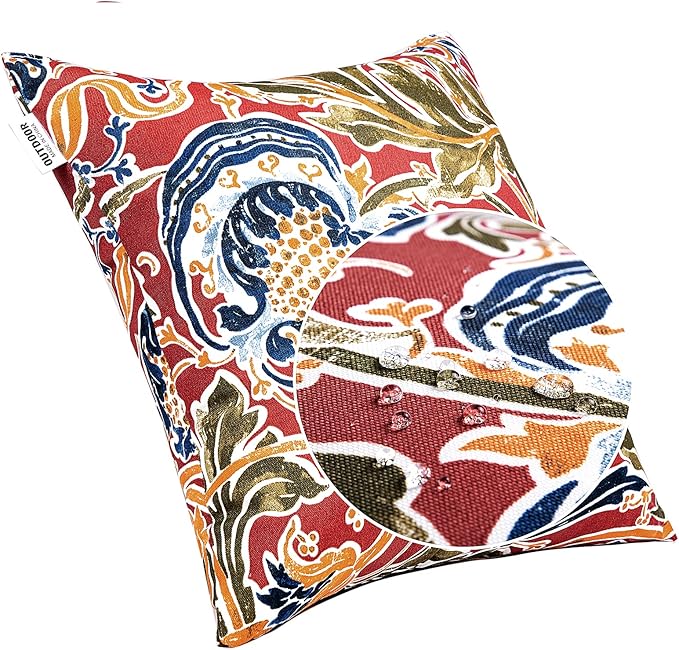 JMGBird Outdoor Throw Pillows Waterproof Set of 2 Patio Pillows 18×18 Inch Decorative Pillow for Bed, Couch, Sofa and Patio Furniture