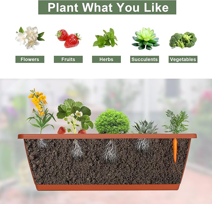 HEOMU 3 Tier Vertical Garden Planter with 6 Boxes, Vertical Raised Garden Bed with Adjustable Feet Pads, Raised Planter for Herb Flower Vegetable Plants in Patio Balcony Deck Indoor Outdoor, Brick Red