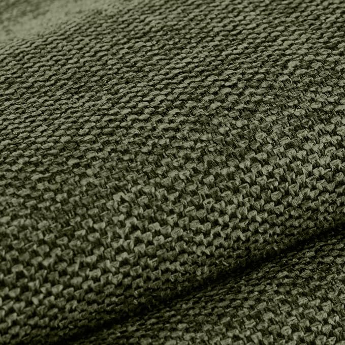 Zesthouse Swivel Bar Stools Set of 2, Modern Counter Height Barstools with Backs, 26'' Upholstered Linen Fabric High Chairs for Island Kitchen, Counter Height Chairs with Metal Legs, Green