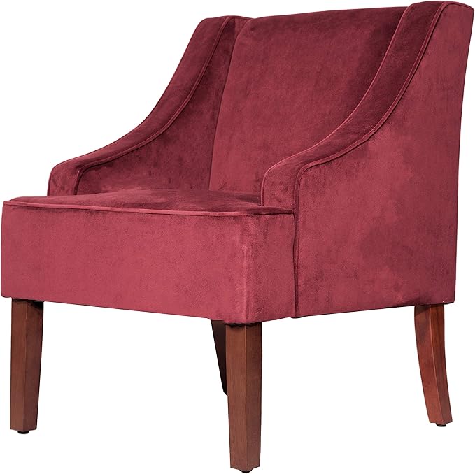 HomePop Swoop Arm Living-Room-Chairs, Dark Tan Velvet