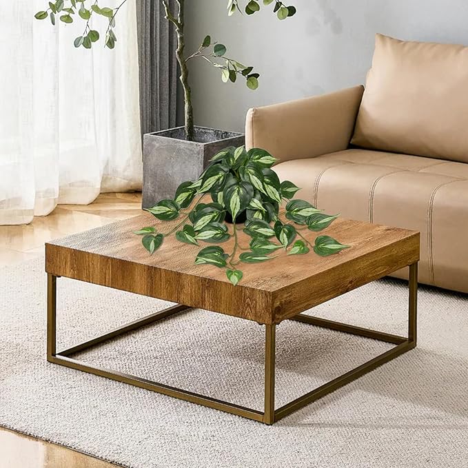 DILATATA 2 Pack Artifitial Hanging Plants 18" Fake Devil's Ivy Golden Pothos Plants, Hanging Potted Plants for Home Office Bedroom Indoor Outdoor Decor