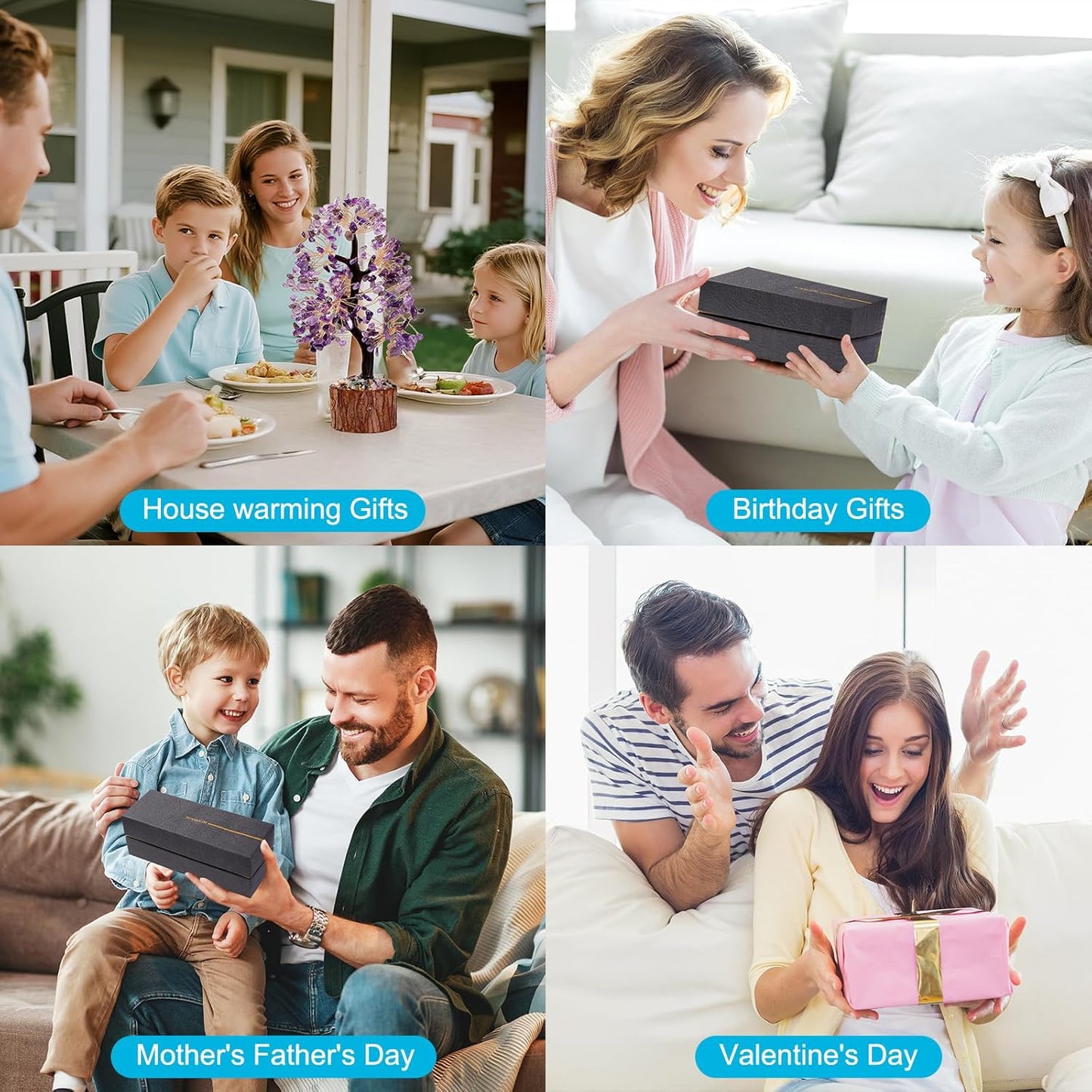 Amethyst Chakra Crystal Tree of Life,Crystals and Healing Stones,Birthday Gifts for Women,Spiritual Meditation Gifts for Positive Energy,Crystal Decor