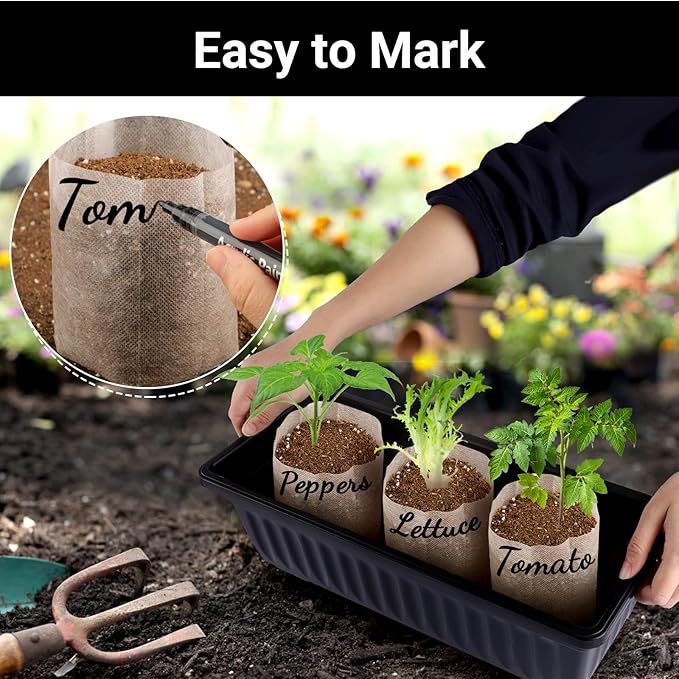 100pcs Plant Nursery Bags, 5.9x6.3 inches Non-Woven Fabric Flower Tree Seed Starters, Garden Plants Seedling Grow Pouch Pots for Seed Starting Growing