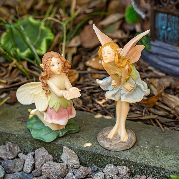 TZSSP 2 Pcs Garden Miniatures Fairies Mini Figurine Fairy Accessories Decor for DIY Kit Ornaments Micro Landscape Micro Landscape Terrarium Ornaments