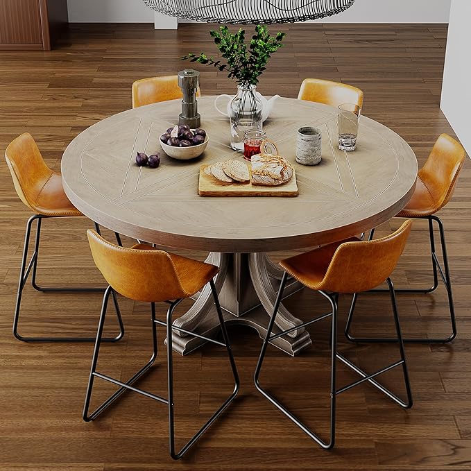 Bar Stools Set of 4, Modern Counter Height Bar Stools with Back, 26 inch Faux Leather Bar Stools with Metal Legs and Footrest, Urban Armless Dining Chairs for Kitchens Island (Brown)