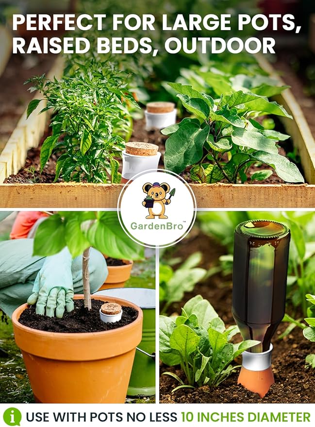 4 Pcs Ollas Terracotta Watering Pots Large - 14 Oz Self Watering Planter Insert Olla Watering System for 1-Week Easy to Refill - Clay Plant Watering Globes for Outdoor & Indoor Plants [4, White]