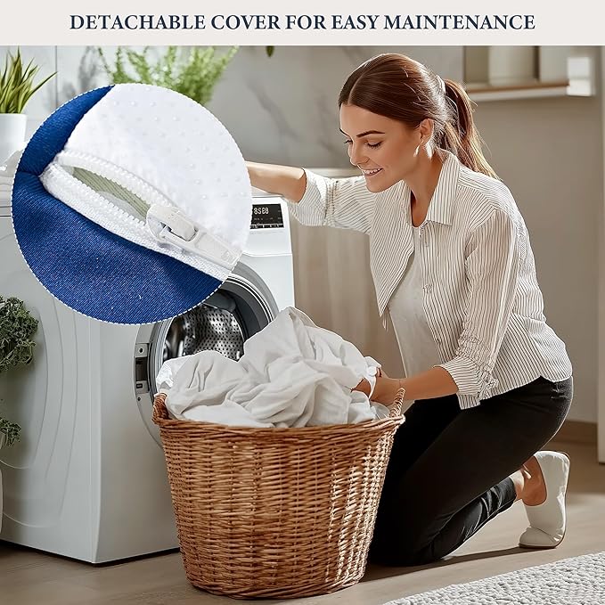 12 Inch Queen Size Mattress Cooling Gel - Medium Firm Feel with Reinforced Edge for Couples & Back Support | CertiPUR-US Certified | Motion Isolation & Pressure Relief | Bed in a Box Navy