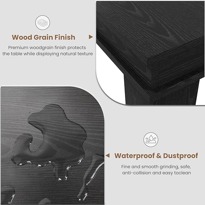 GarveeHome Farmhouse Dining Table for 6-8 People, 71" Long Black Kitchen Tables with Wooden Sturdy Frame, 6 Ft Large Rectangular Dinner Table for Living Room, Kitchen, Dining Room